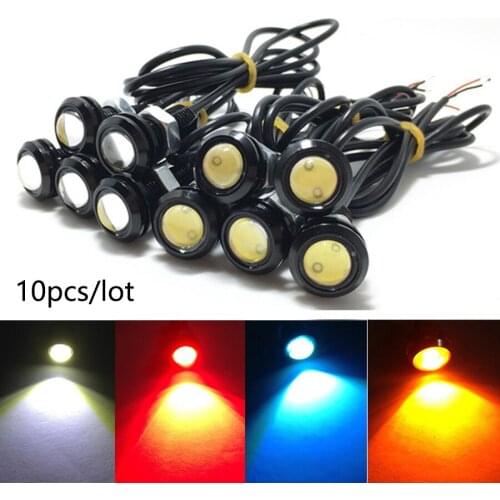 NHAUTP 10Pcs 18mm Car LED Eagle Eye Lights DRL Fog Bulbs 12V Automobiles Backup/Parking/Turn Signal/Reversing Lamp