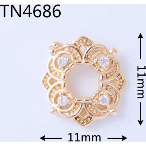 10pcs TN4686 Flower Wreath Alloy Zircon Nail Art Crystals nail jewelry Rhinestone nails accessories supplies decoration charms