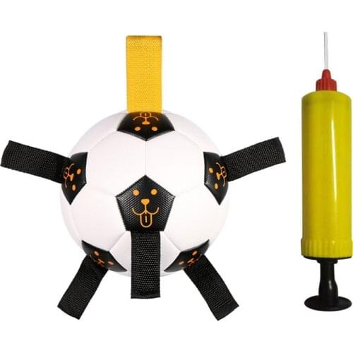 17cm Dog Toys Interactive Football Pet Dog Rope Toy Soccer Ball Dog Toys Pet Bite Chew Balls Training Dogs Pets Accessories
