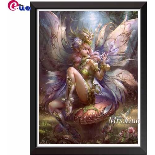 Full Square Drill Butterfly Fairy Fantasy Art DIY Diamond Painting Embroidery Cross Stitch Needlework Mosaic Painting Decor Gift