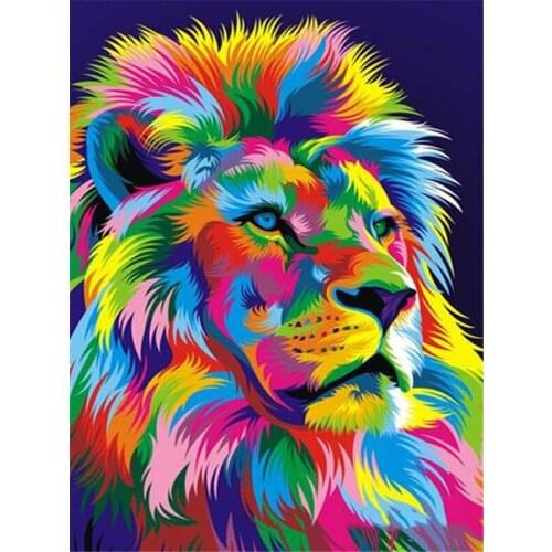 DIY 5D Diamond Painting Animal Lion Cross Stitch Kit Full Drill Embroidery Mosaic Art Picture of Rhinestones Home Decor Gift