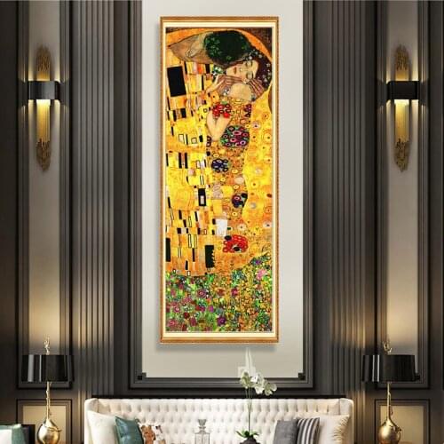 Diy Diamond Painting Classic Artist Gustav Klimt Kiss Abstract Square/Round Mosaic Rhinestone Embroidery Cross Stitch Home Decor