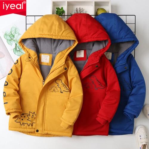IYEAL Childrens Coat Camouflage Kids Clothes Cotton Padded Warm Velvet Windproof Hooded Jacket Boys Baby Thickened Outwear