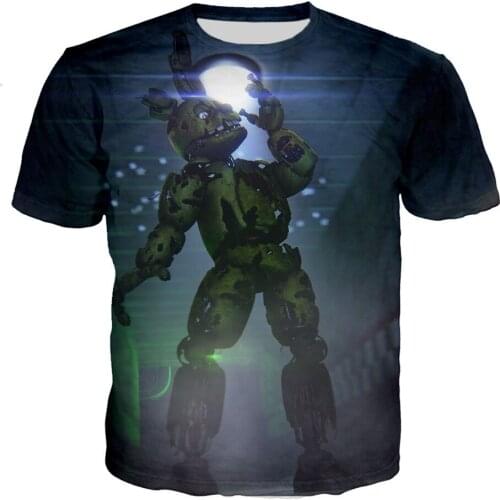 Women Men 3D T Shirt Summer Boy Girl Horror Anime Game Bear Funny Print FNAF Streetwear Tshirt Children Birthday Party Clothes