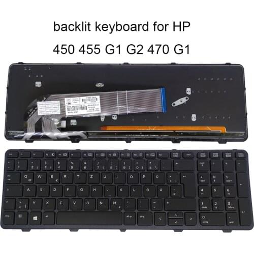 German backlight keyboard for HP ProBook 450 G0 450 455 G1 G2 470 G1 780170 7807801-041 GR Euro Germany Laptop Backlit Keyboards