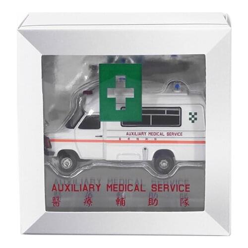 HeyToys Tiny 1/72 1980s Ambulance Auxiliary Medical Service DieCast Model Collection Limited Edition
