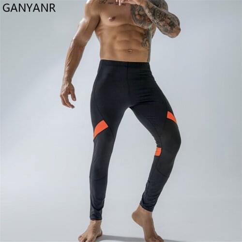 GANYANR Compression Pants Running Tights Men Gym Sportswear Sport Leggings Sexy Yoga Basketball Football Track Yoga Exercise Gay