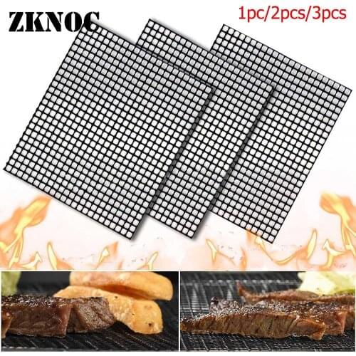 BBQ Grill Mat Non-Stick Barbecue Mesh Grilling Cover Reusable Pad Cooking Sheet Tool for Indoor Outdoor BBQ Accessories
