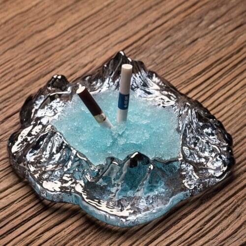 Creative Home Crystal Glass Iceberg Ashtray Hotel Office Car Personality Customized Nordic Trend Ashtray Jewelry Ornaments