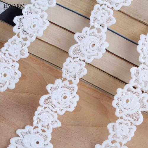African white lace fabric 2019 high quality lace wedding decoration trim DIY 10yard New milk silk bar code lace spot lace fabric