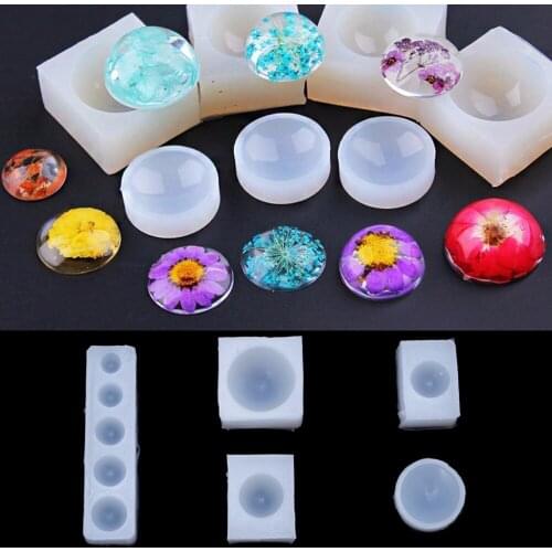 Hot Selling DIY Silicone Hemisphere Pendant Mold Resin Jewelry Pendant Making Epoxy Casting 5 Style