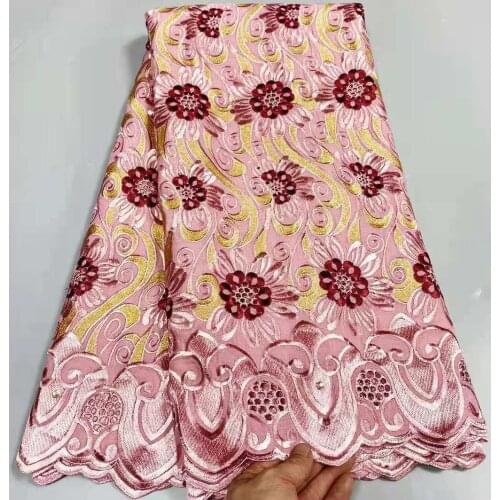 Hot Selling Nigerian Lace Fabric 2021 High Quality Lace Latest 100%Cotton Swiss Voile Lace In Switzerland Dubai Fabrics 5Yards