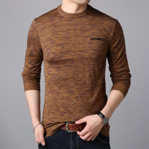 Man Sweater Casual Slim Fit Jersey Jumper Long Sleeved Male V-Neck Thin Knit Clothes Pullovers