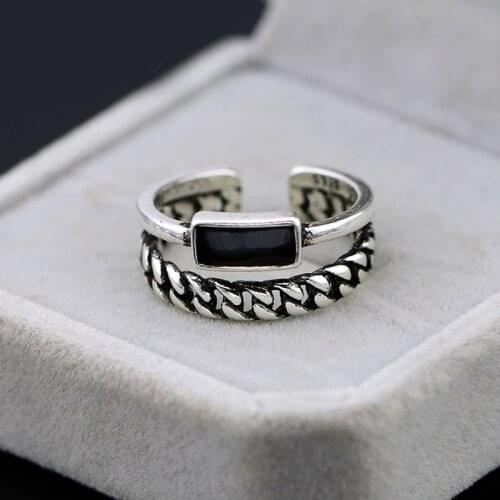 New Fashion Gothic Black Chains Rings For Women Wedding Rings Fashion Jewelry Ladies Accessories Boho Jewelry 2021