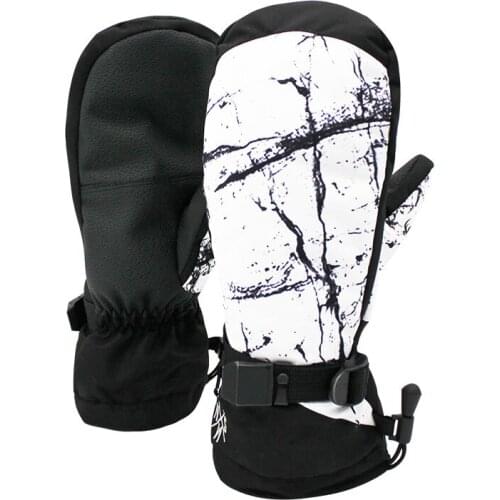 SMN Ski Gloves Marble Pattern Winter Men Women Breathable Waterproof Warm Anti-slip Skiing Snowboarding Hiking Thermal Gloves