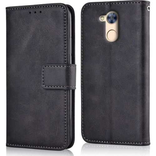 For On Honor 6A Leather Wallet Case Huawei Honor 6A DLI-TL20 DLI-AL10 Cover Plain Phone Bag Huawei Honor 6A Vintage Case