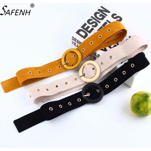 Buckle Suede Belt For Women Velvet Waist Belt PU Leather Fashion Ladies Wild Belts For Dress Clothing Decorations