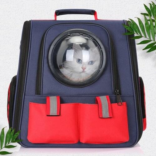 Cat Backpack Capsule Pet Carrier Bags Breathable Comfortable Canvas Pet Bag Convenient Ventilation Puppy Cat Foldable Backpack