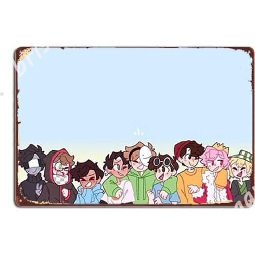 Sapnap Group Photograph Metal Signs personalized pub Cave pub Garage Decoration Tin sign Posters