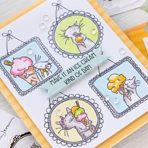 Happy Mouse Rabbits Metal Cutting Dies & Coordinating Stamp For Scrapbooking Craft Embossing Stencil Making Die Cut