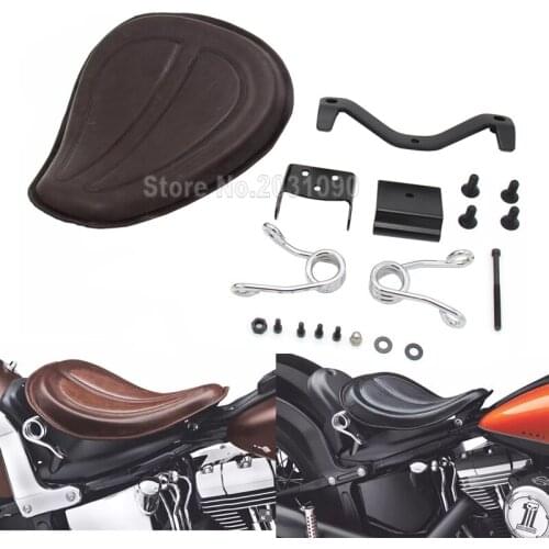 Motorcycle Solo Spring Driver Seat Pad Saddle+Mount Bracket for Harley 2004-2015 Sportster XL1200 XL883 48 72 Iron 883 Custom