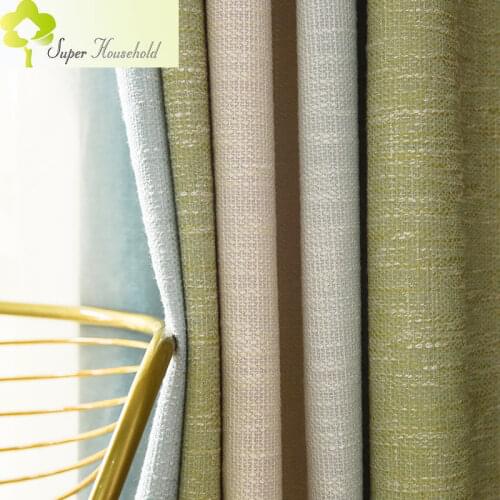 Green and Blue Stripe Gradient Curtains Cotton and Linen Blend Physical Tulle Curtain for Living Room Bedroom