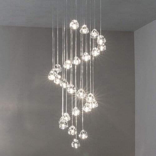 Modern K9 crystal chandelier lamp LED Meteor Light Luxury design chandelier staircase Mall Villa Hotel Restaurant suspension lu