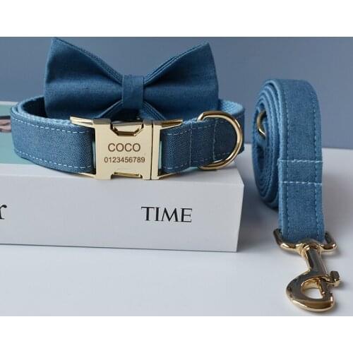 Light blue bottom denim Dog Rope wholesale metal self-design DIY for dog and cat dog id tag