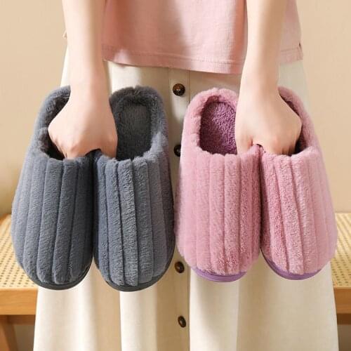 Autumn Winter Indoor Women Slippers House Plush Soft Cotton Slippers Non-slip Floor Shoes Home Slippers Women Slides For Bedroom