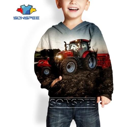 Fashion 3D Print hoodie rock Women men punk tractor Anime kids car Sweatshirt children toy Harajuku truck cartoon hoody hoodies