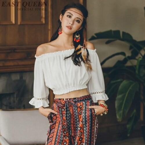 Cold shoulder tops boho chic mexican women tops summer 2018 KK2241 Y