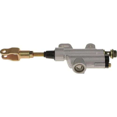 Rear Foot Brake Master Cylinder Pump 10mm for 50cc-125cc ATVs Chinese Taotao Baja BMS Roketa Dirt Bike Quad 4 Wheeler (Silver)