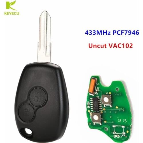 KEYECU Replacement Remote Key Fob 2 Buttons Uncut VAC102 433mhz PCF7946A For LADA Largus 2012 2013 2014 2015 2016 2017 2018 2019