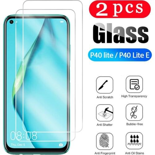 2Pcs 9H glass for huawei P40 pro plus P40 lite E P30 P20 pro tempered glass phone screen protector protective film smartphone