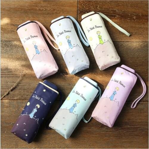 Hot sale Latest hot sale Sun protection UV cartoon vinyl small prince foldable umbrella mini pocket umbrella Free shipping