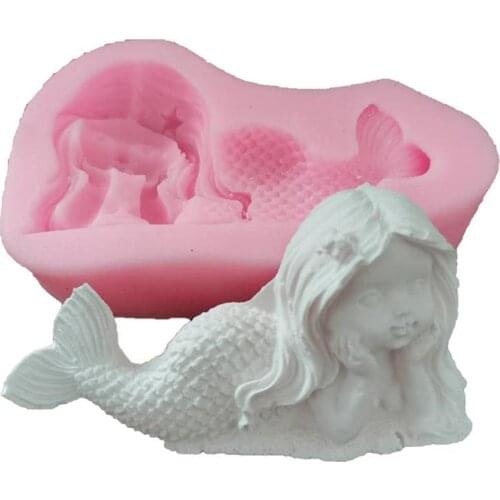 1PCS Mermaid Tail Fondant Mold Silicone Mold Chocolate Candy Molds Sea Kitchen Baking Tools Decorating Baking Tools 45a