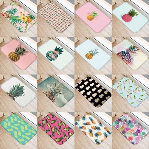 1Pcs Pineapple Pattern 40*60cm Kitchen Entrance Door Mat Coral Velvet Carpet Rubber Indoor Floor Mats Non-Anti-Slip Rug 48031