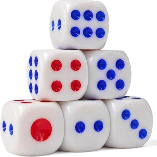 10pcs Standard Plastic 10mm Game White Dice Die Bar Gaming Supplies WHShopping