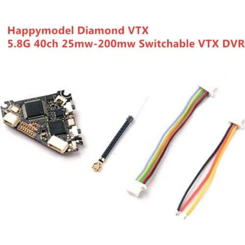 2021 New Happymodel Diamond VTX 5.8G 40ch 25mw-200mw Switchable VTX DVR for Mobula7 Reddevil Trashcan RC FPV Racing Drone