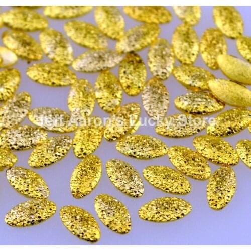 300PCS beauty frosted gold metal oval 3d nail art decoration studs nails accessoires supplies tools new arrival