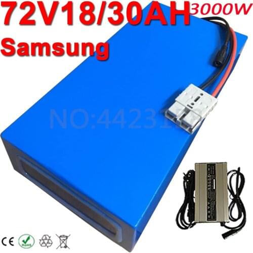 72V Battery 72V 1000W1500W 2000W 3000W Lithium Scooter Battery Pack72V 30Ah 25Ah 20Ah 18Ah Electric Bike Battery With 5A Charger
