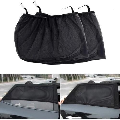 Car Sun Shade Side Window Sunshade Cover UV Protect perspective mesh Velcro Universal car accessories Windows can be opened