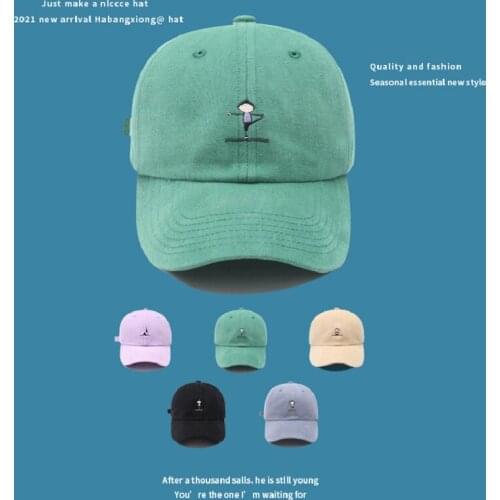 CANZE New Korean Men Women Yoga Baseball Cap Fashion Embroidered Hat Sunscreen Sunshade Soft Top Couple Hat