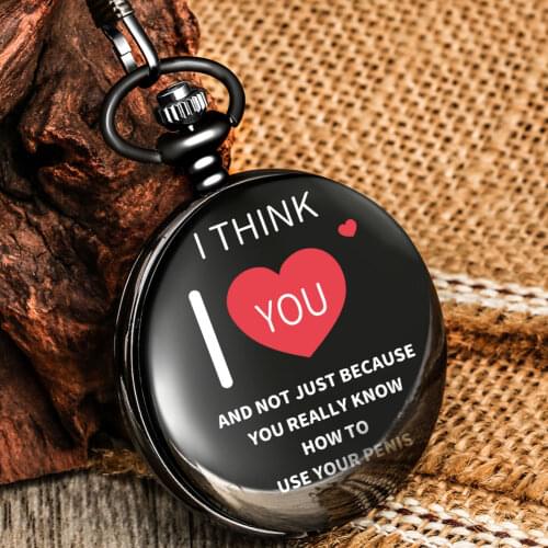 Special Text Pattern Pocket Watch Chain Male Female Black High Quality Alloy Simple White Dial Comfortable Pendant Necklace Gift
