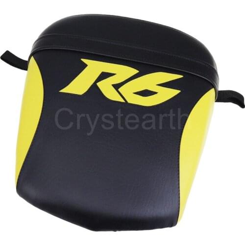 Black-Yellow Motorcycle Passenger Rear Seat Pillion Seat Pad Cushion For Yamaha YZFR6 YZF R6 YZF-R6 2003 2004 2005 03 04 05