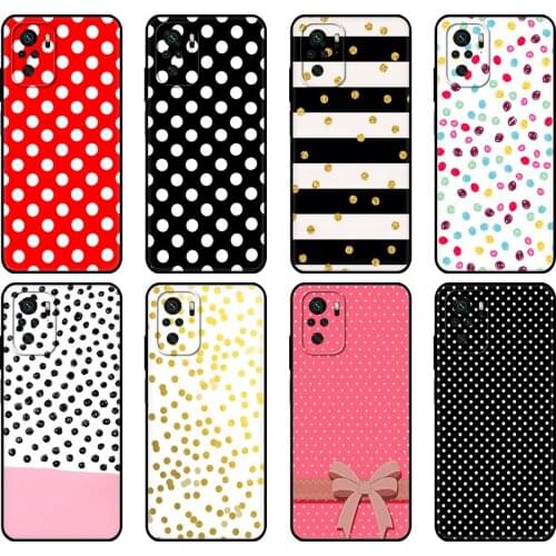 Black tpu Case For Xiaomi Redmi 9T Case Redmi Note 9T Note 10 Pro Case Polka dots