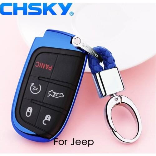 CHSKY Car Styling Soft TPU Car Key Case Shell Key Chain For Jeep Cherokee Renegade Car key Cover Case Car Accessories