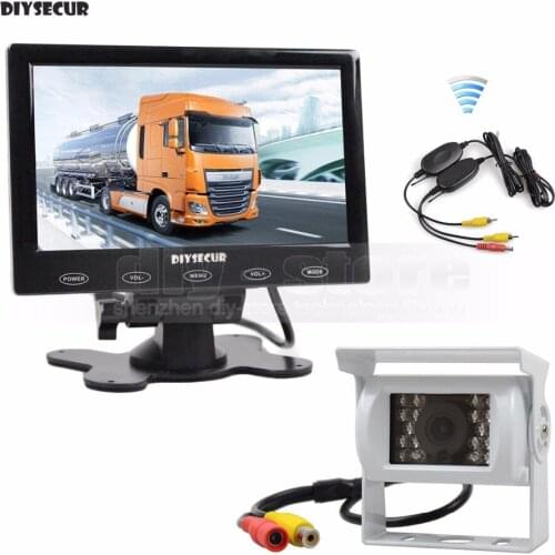 DIYSECUR 7 inch Touch Monitor + Waterproof Rear View Camera Kit for Horse Trailer Motorhome Backup CCD Camera System Kit