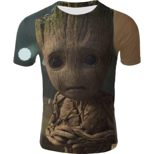 T-shirt Guardians of the Galaxy GROOT Summer Unisex 3D T-shirt Printing T-shirt Harajuku Cute Anime Childrens Casual T-shirt
