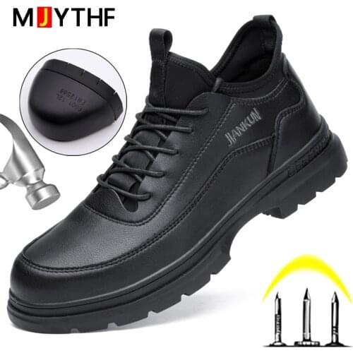 Leather Shoes Work Safety Boots Waterproof Work Boots Puncture-Proof Indestructible Safety Shoes High Quality Industrial Shoes